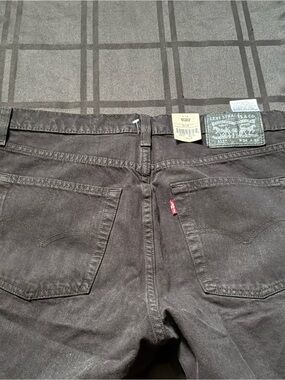 “NWT” Levi's 512 Jeans Mens 34x32 Black Denim Slim Taper Stretch Ripped